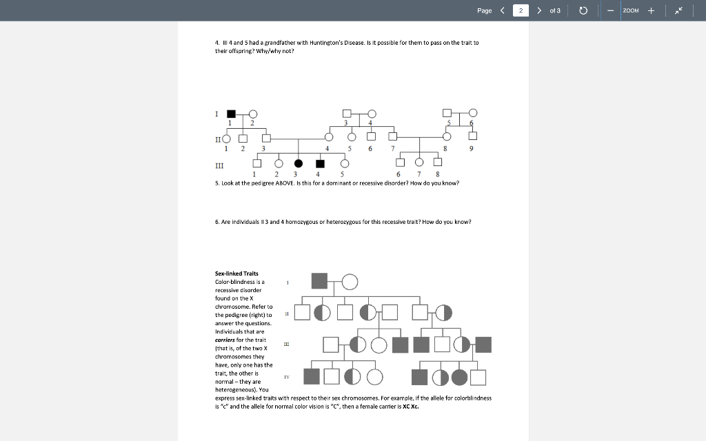 Complex Inheritance \& Pedigree Worksheet Download