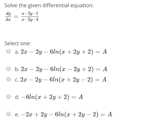 Solved Solve The Given Differential Equation Dy 1 2y 1 Chegg Com