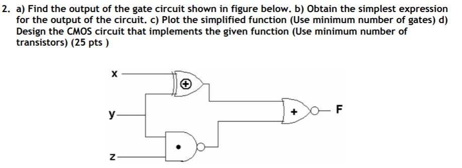 Solved 2. a) Find the output of the gate circuit shown in | Chegg.com