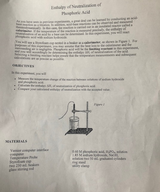 🌱 Enthalpy of neutralisation experiment. Enthalpy of Neutralization Lab