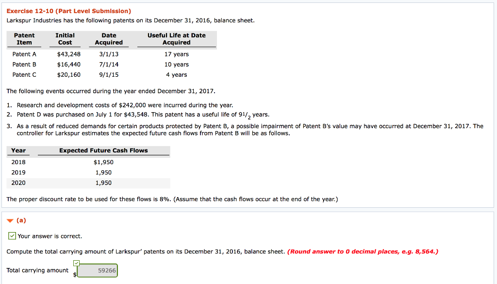 Solved Exercise 12-10 (Part Level Submission) Larkspur | Chegg.com