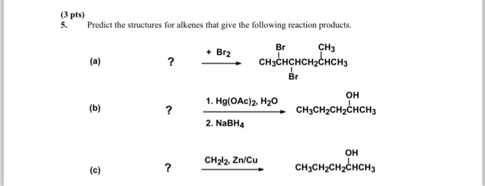 Solved Predict the structures for alkenes that give the | Chegg.com