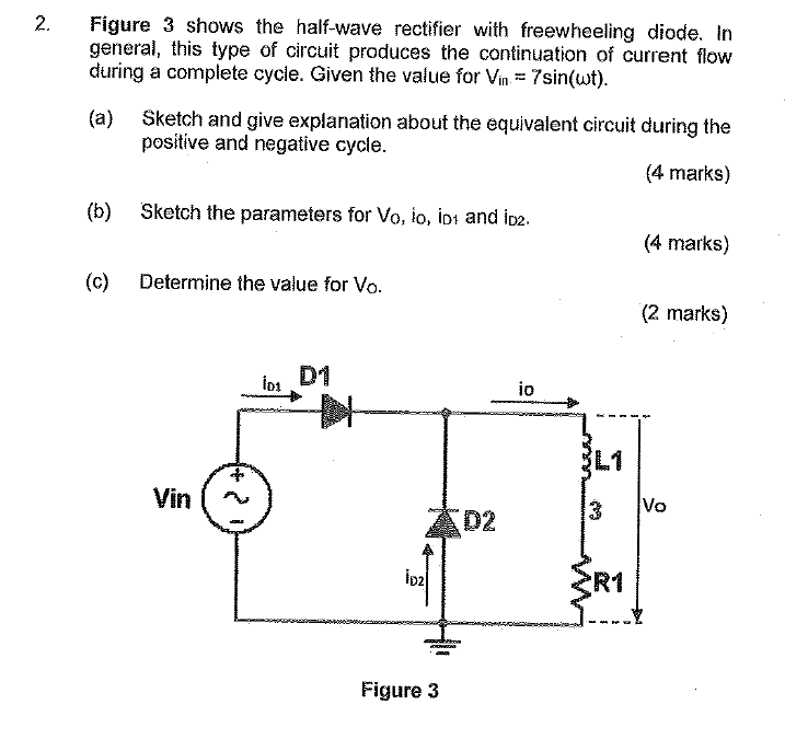 Solved 2. Figure 3 Shows The Half-wave Rectifier With | Chegg.com