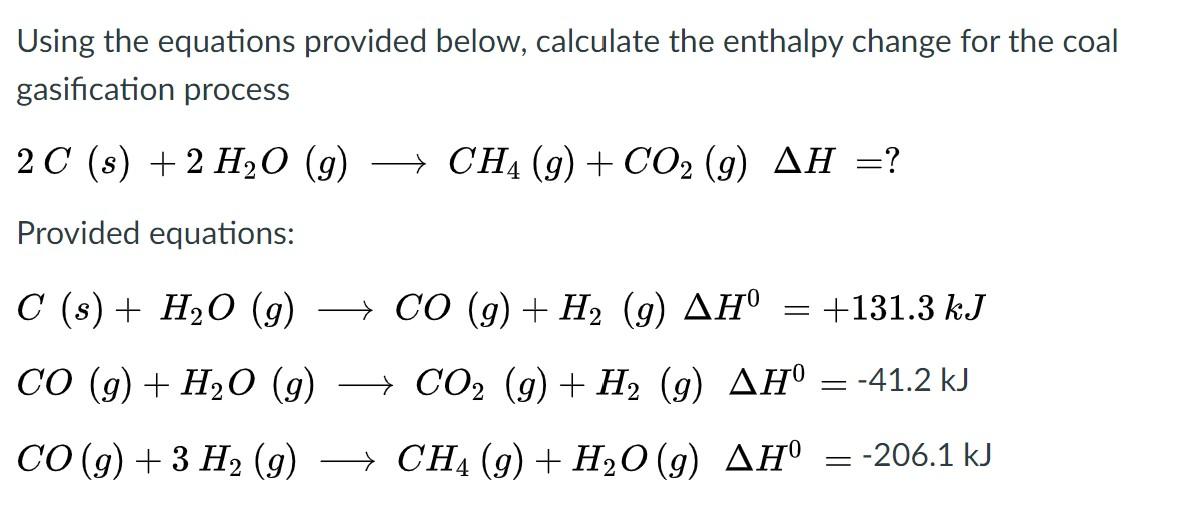 Solved Using the equations provided below, calculate the | Chegg.com