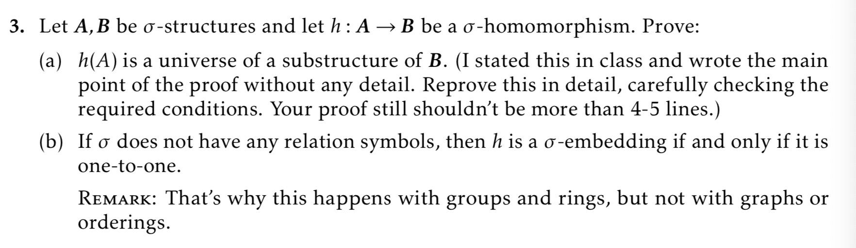 3. Let A,B Be O-structures And Let H: A → B Be A | Chegg.com