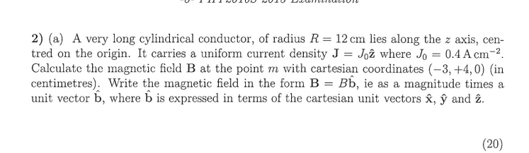 Solved 2) (a) A Very Long Cylindrical Conductor, Of Radius | Chegg.com