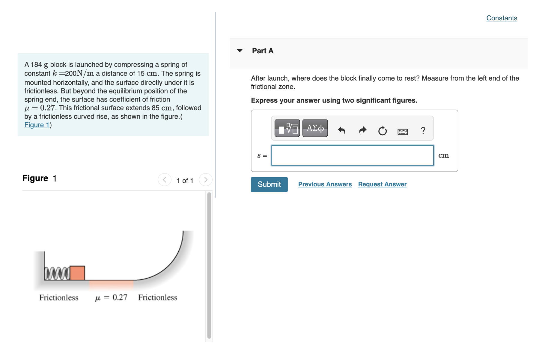 Solved A G Block Is Launched By Compressing A Spring Of Chegg Com