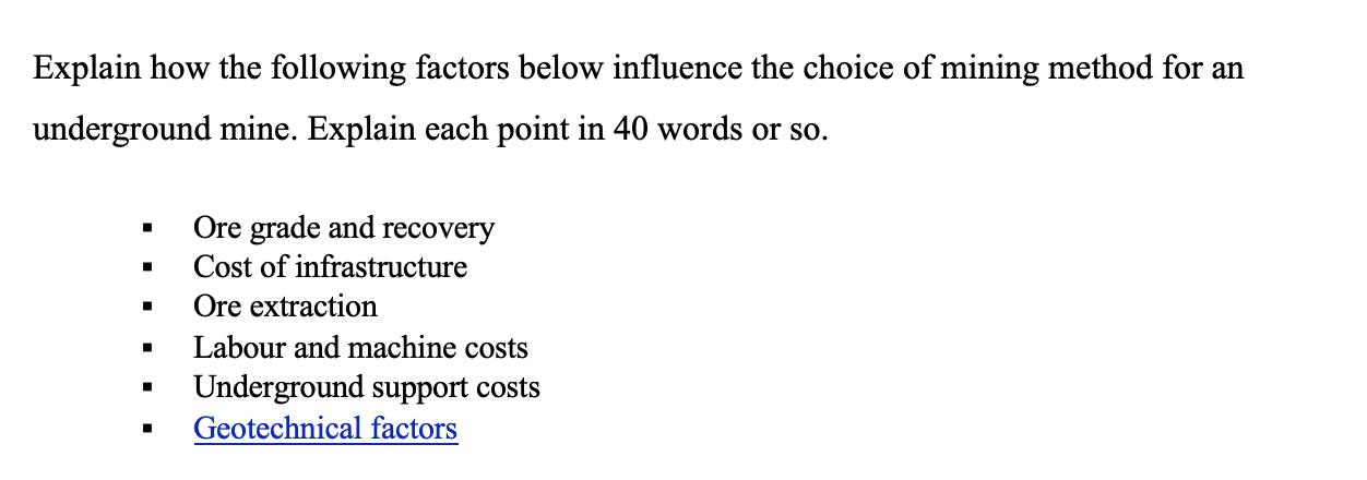 Solved Explain how the following factors below influence the | Chegg.com