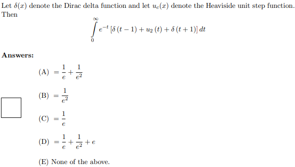 Solved Let δ X Denote The Dirac Delta Function And Let