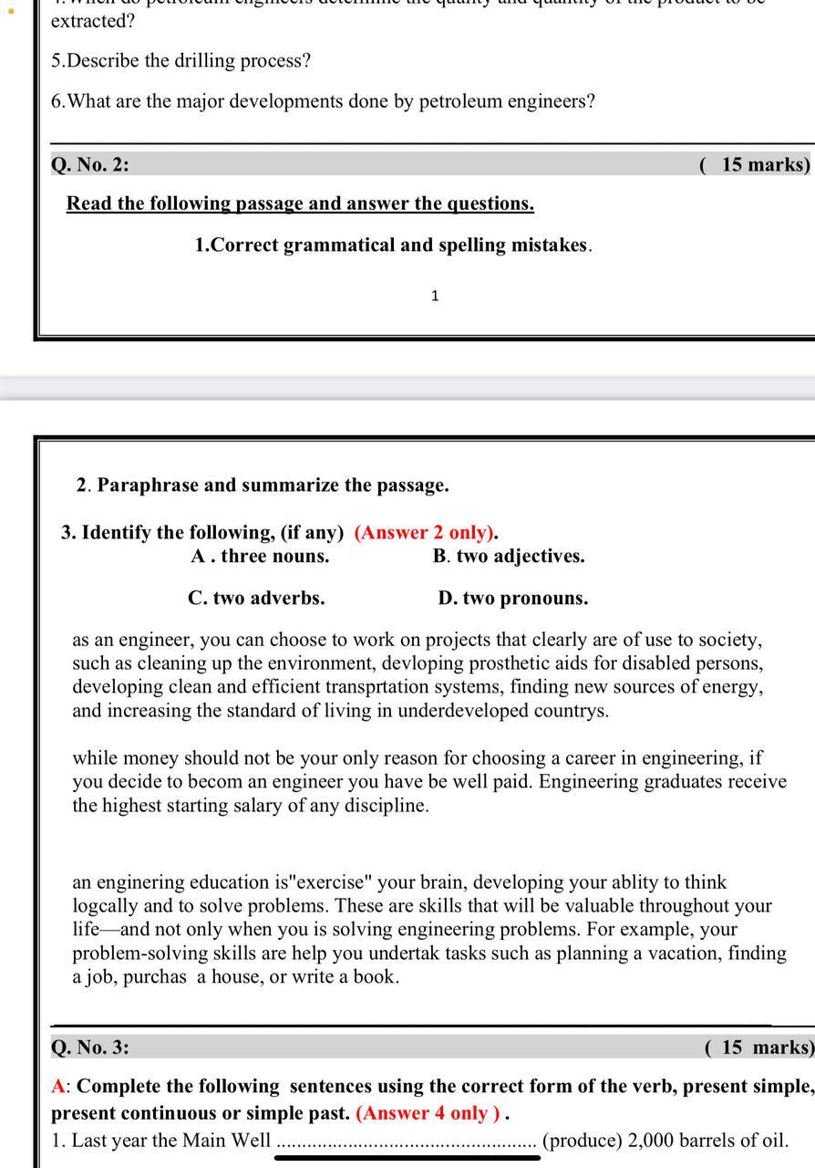 Solved (5 marks) B. Paraphrase the following sentences using