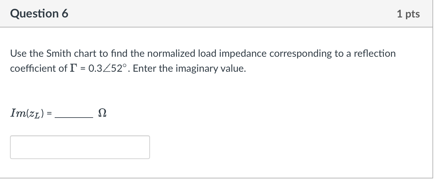 Solved Please Solve Question 61 ﻿ptsUse the Smith chart to | Chegg.com