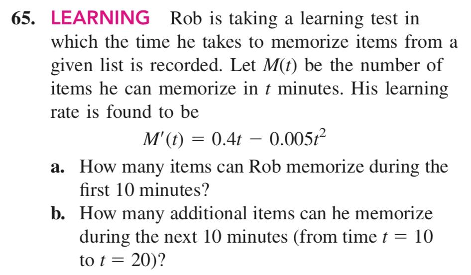 Solved 5. LEARNING Rob is taking a learning test in which | Chegg.com