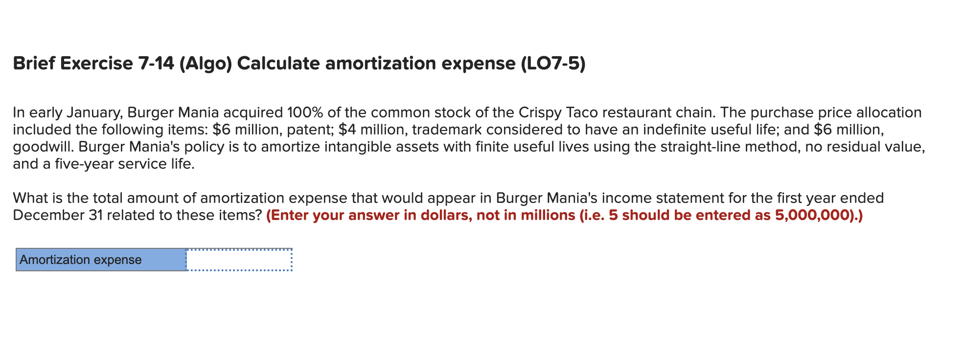 Solved Brief Exercise 7-14 (Algo) Calculate amortization