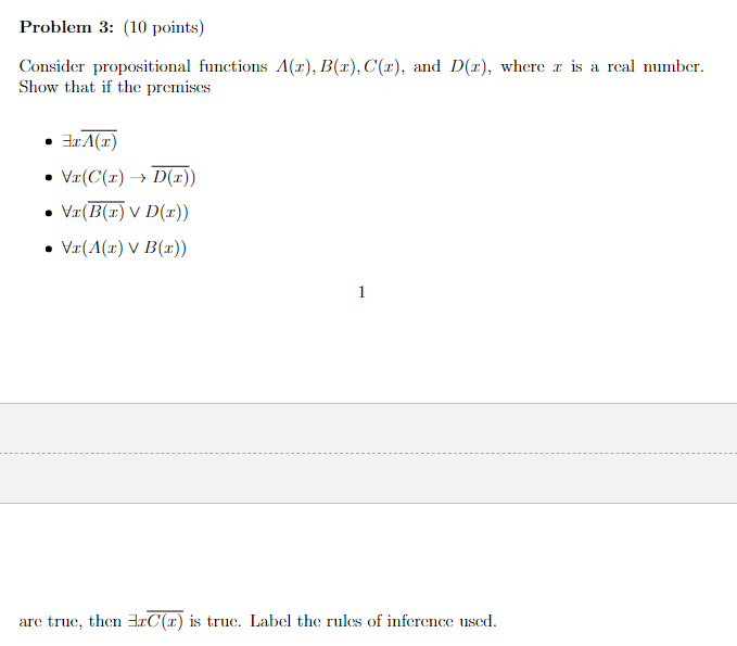Solved Problem 3: (10 points) Consider propositional | Chegg.com