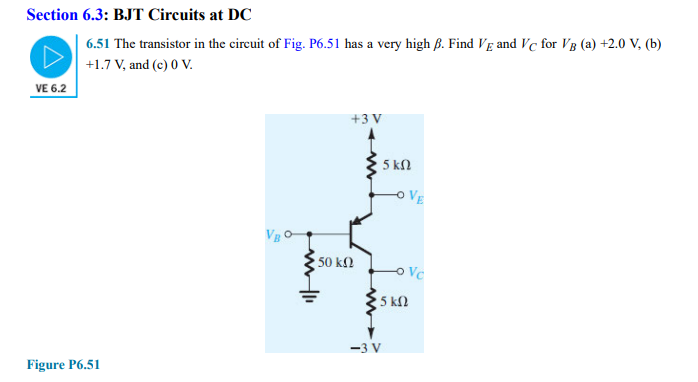 Solved Section Bjt Circuits At Dc The Transis