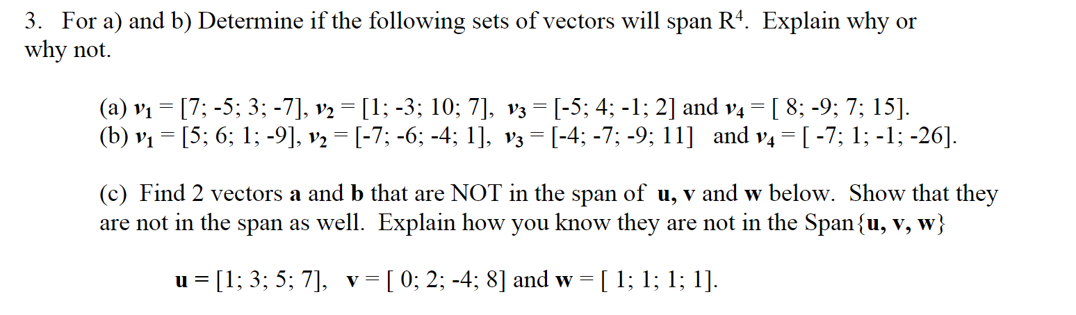 Solved 3. For A) And B) Determine If The Following Sets Of | Chegg.com