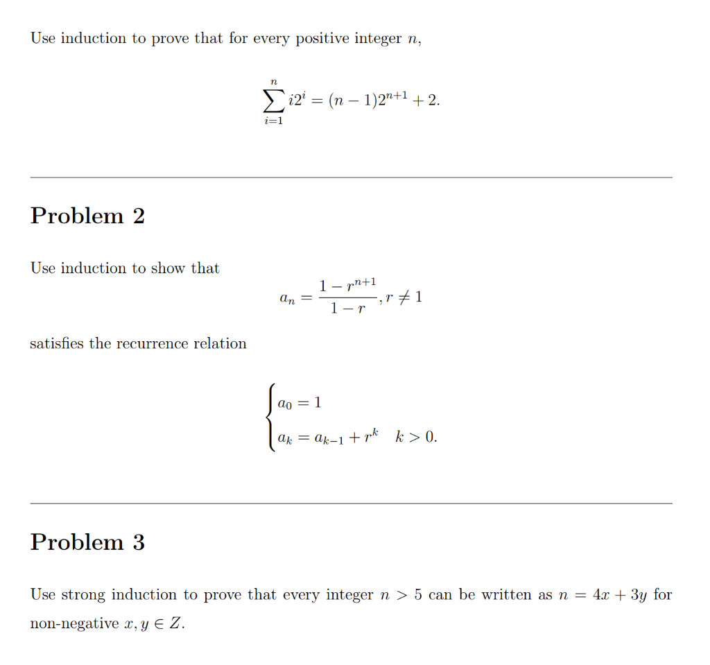 Solved Use Induction To Prove That For Every Positive