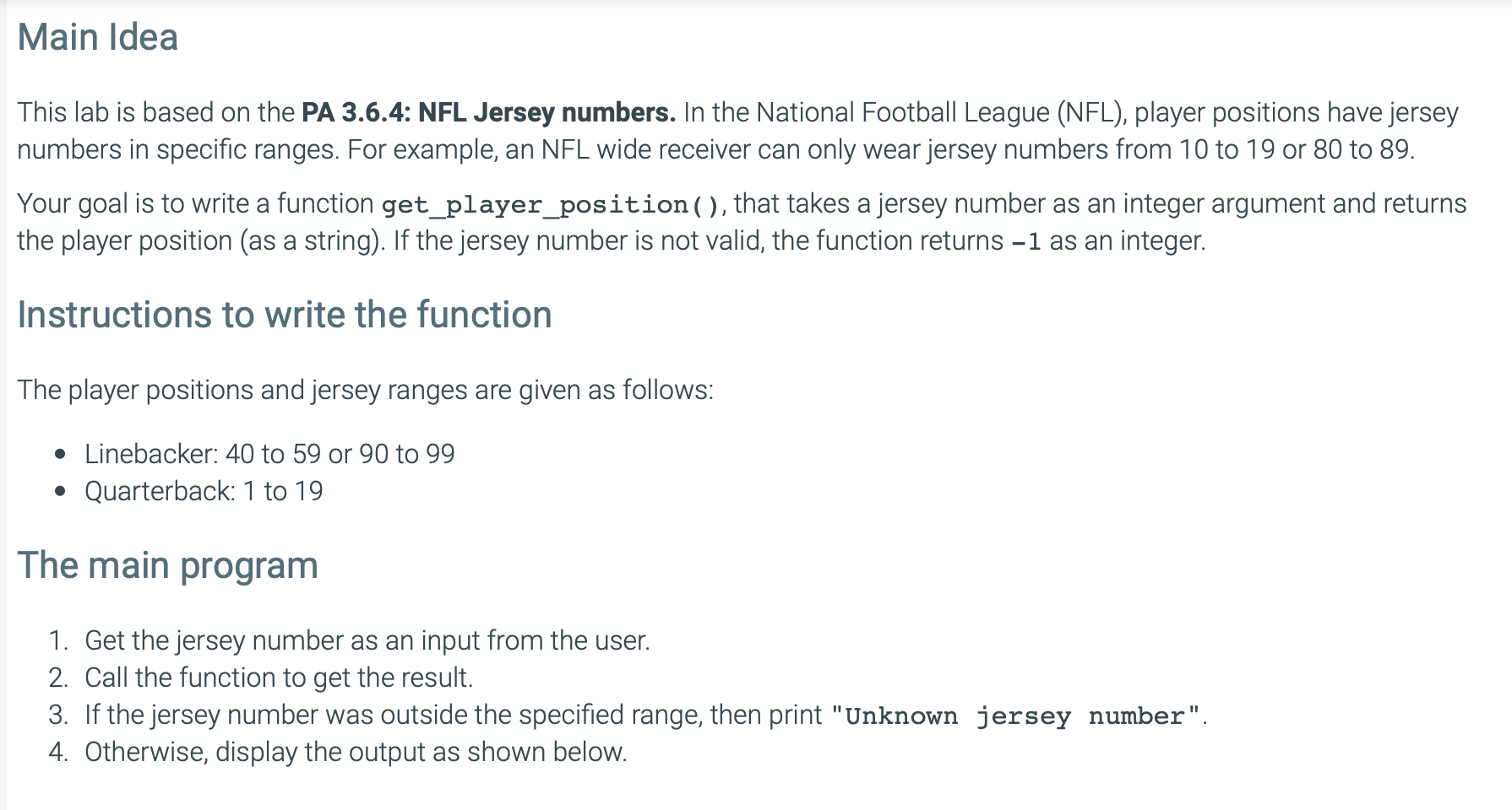 Positions by the Numbers