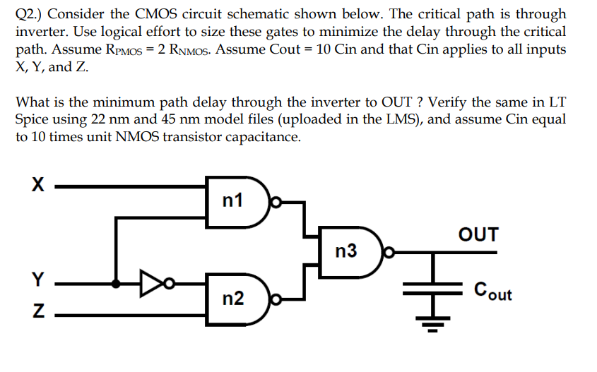 Solved Q2.) ﻿Consider the CMOS circuit schematic shown | Chegg.com