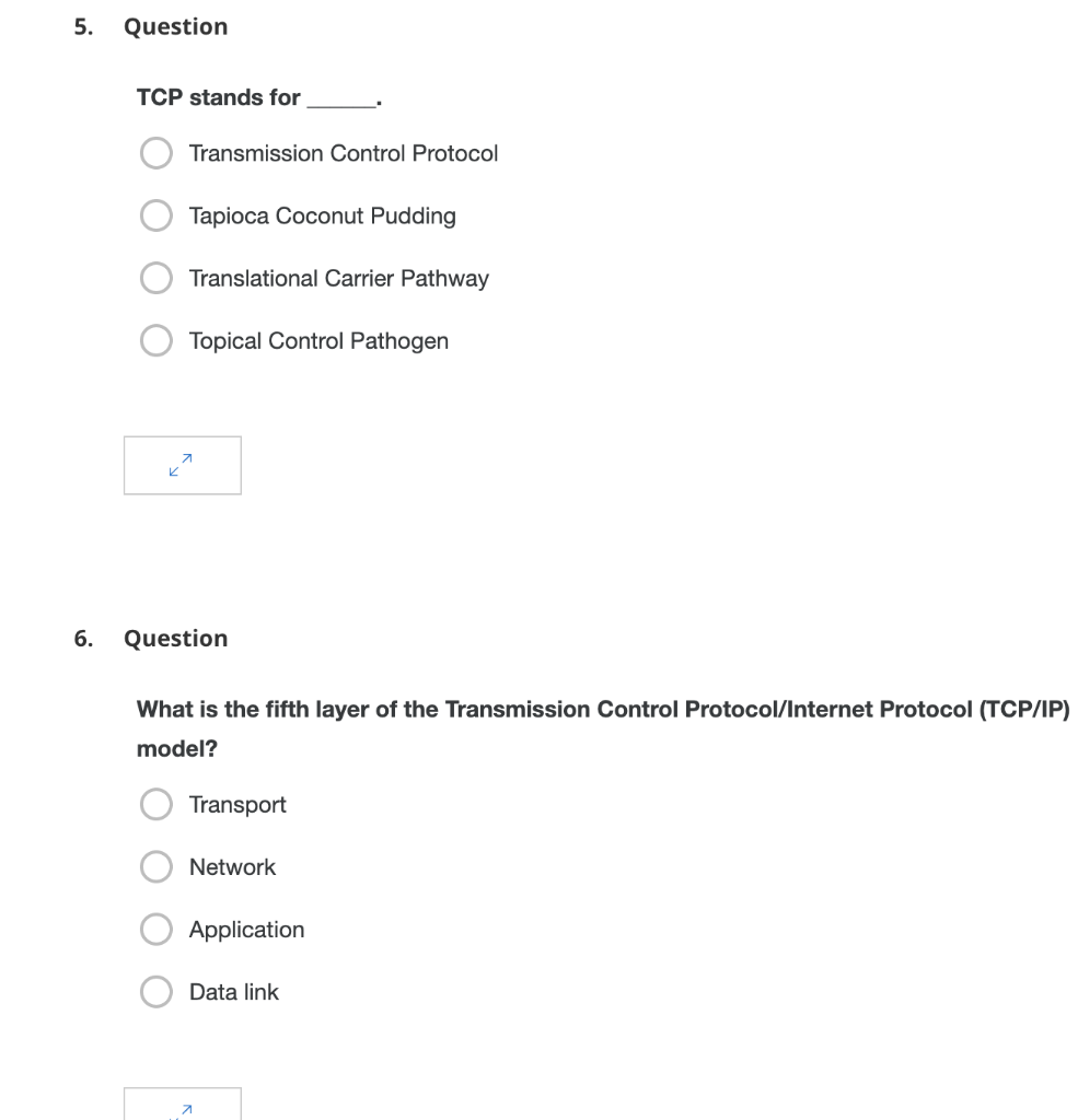 Solved Question TCP stands for Transmission Control Protocol | Chegg.com