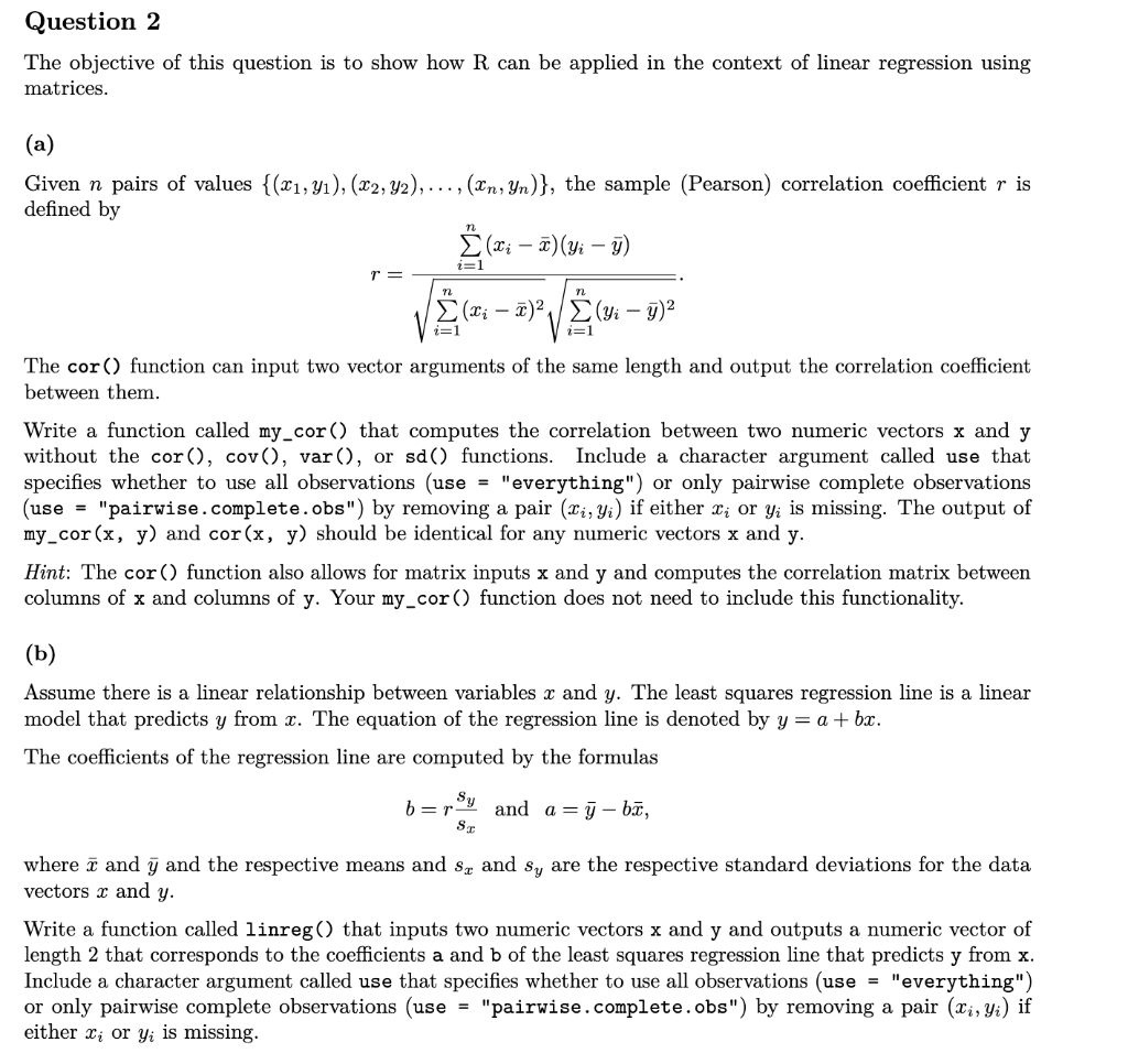 Solved Question 2 The Objective Of This Question Is To Show 