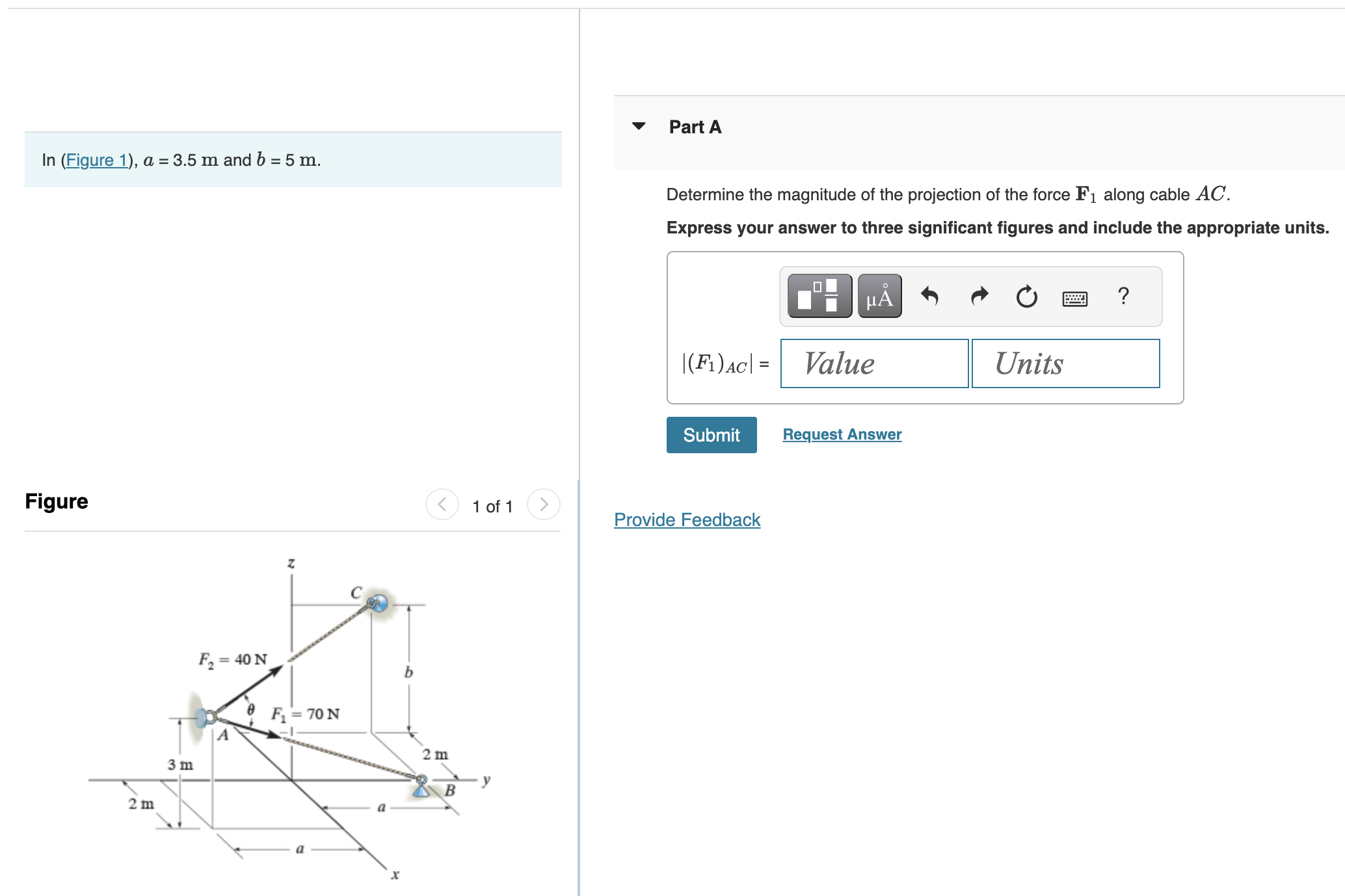 Solved In (Figure 1), A=3.5 M And B=5 M. Determine The | Chegg.com