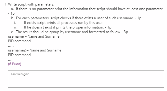 Solved 1. Write script with parameters. a. If there is no | Chegg.com