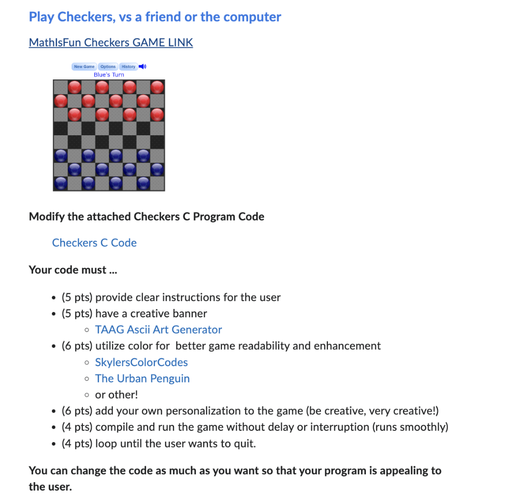 Solved Play Checkers, vs a friend or the computer MathlsFun