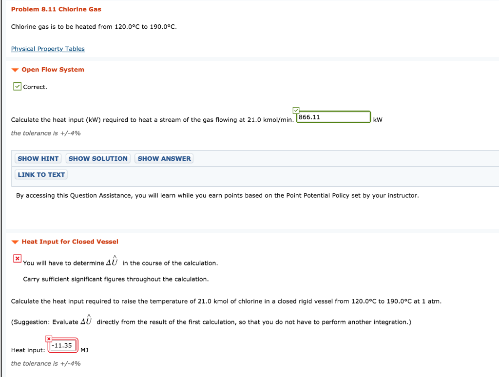 Solved Problem 8.11 Chlorine Gas Chlorine gas is to be