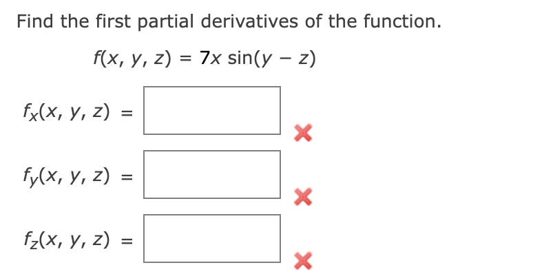 Solved Find The First Partial Derivatives Of The Function 7505