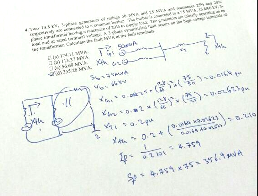 Solved 4. Two 13.8-kV, 3-phase generators of rating5 50MVA | Chegg.com