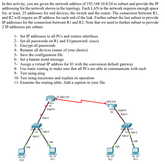 Solved In this activity, you are given the network address