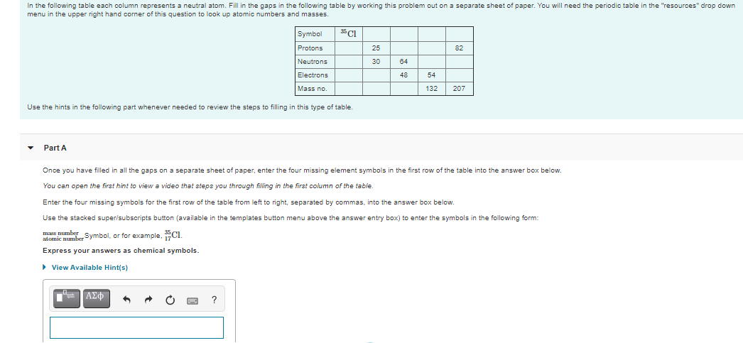 Solved In the following table each column represents a | Chegg.com