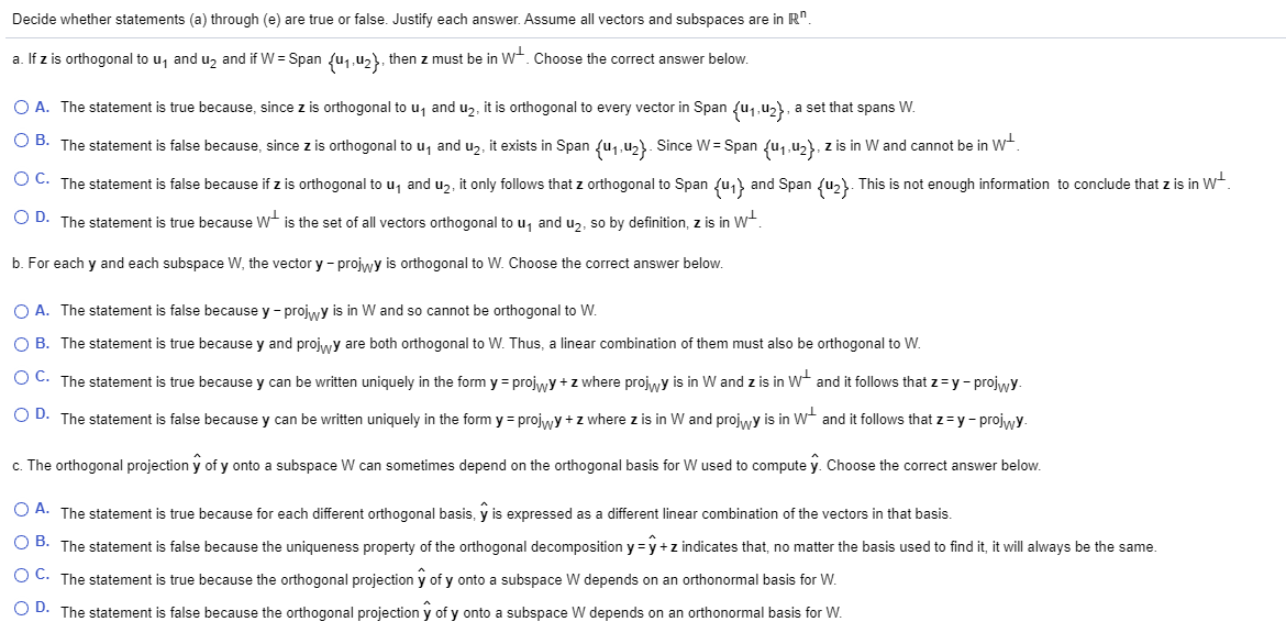 Solved Decide Whether Statements A Through E Are True Chegg Com