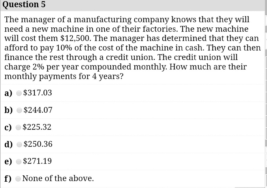 Solved Question 5 The manager of a manufacturing company | Chegg.com