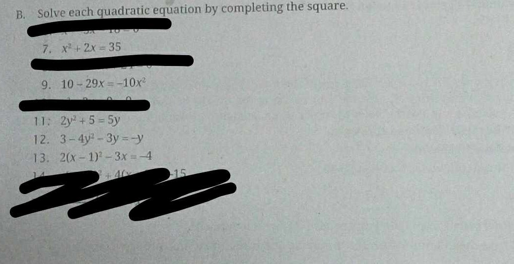 solve the quadratic equation 5x2 4x 7 by completing square method