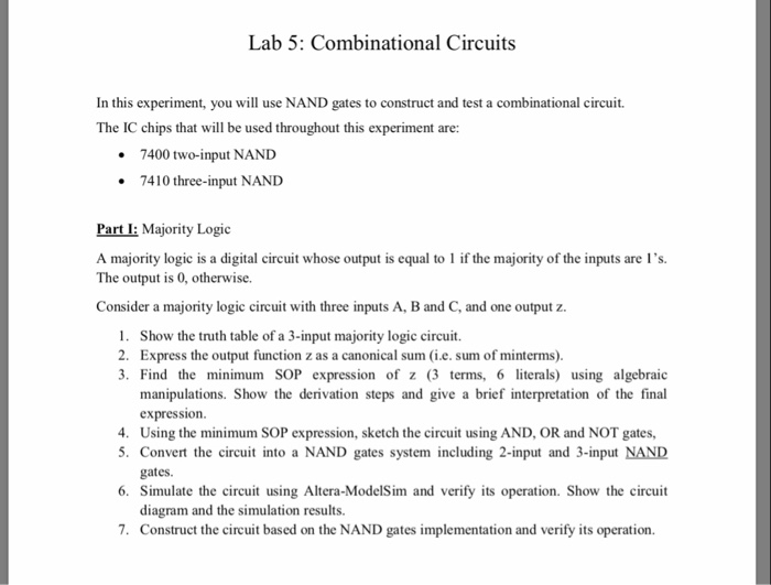Solved Lab 5 Combinational Circuits In This Experiment You Chegg Solved Lab 5 Combinational Circuits In This Experiment You Chegg