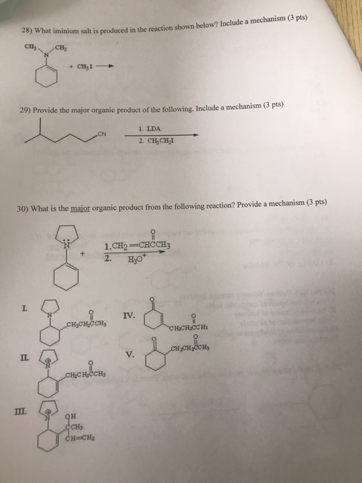 Solved What iminium salt is produced in the reaction shown