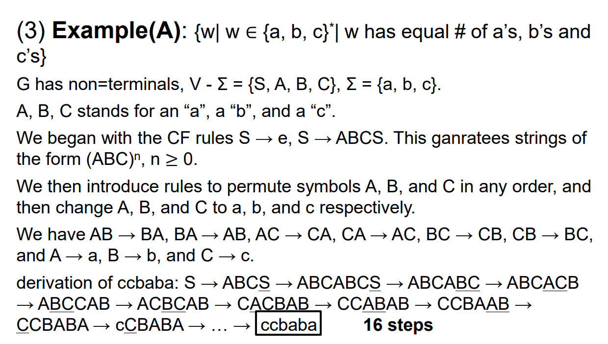 Solved (3) Example(A): {w/ We {a, B, C}\| W Has Equal # Of | Chegg.com