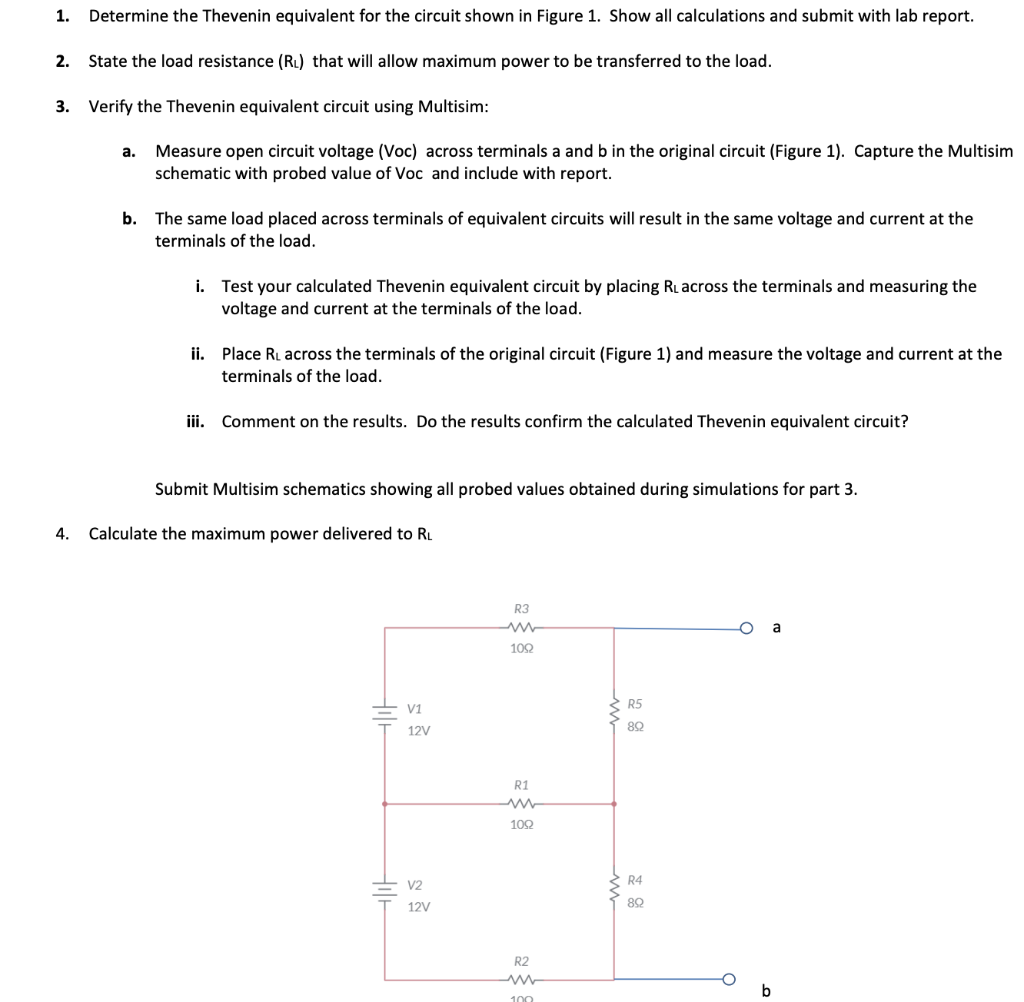 Solved 1. Determine the Thevenin equivalent for the circuit | Chegg.com