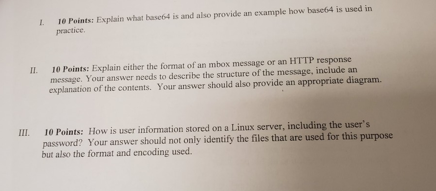 Solved I 10 Points Explain What Base64 Is And Also Prov