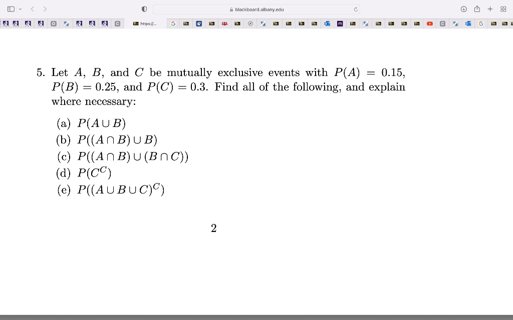 Solved Let A, B, And C Be Mutually Exclusive Events With | Chegg.com