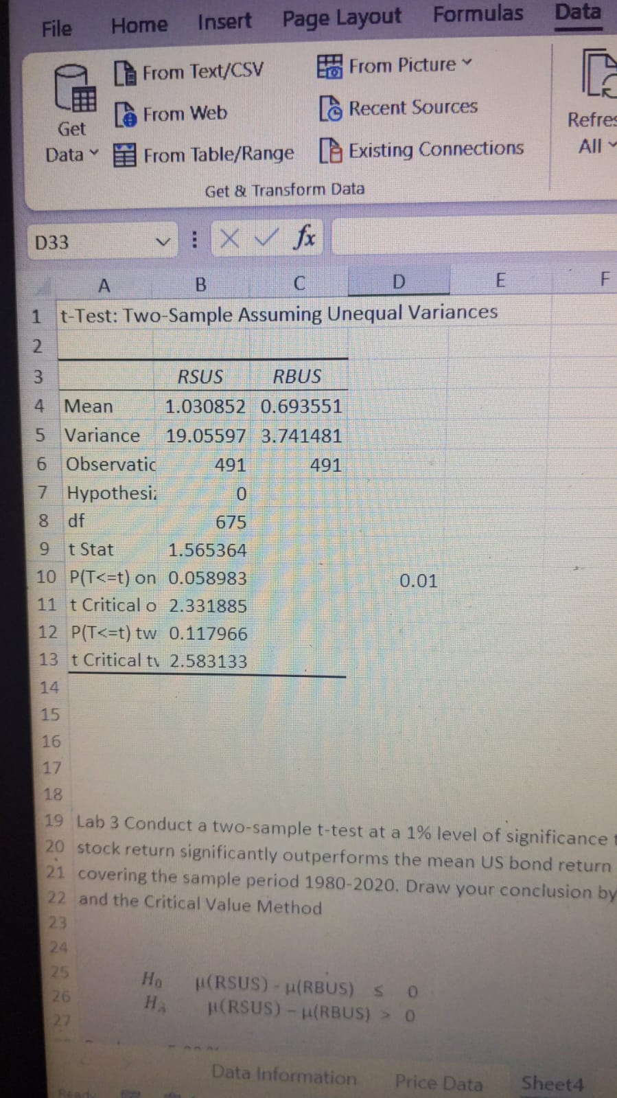 Solved Ch 10: Two sample t test with monthly data from GFD | Chegg.com