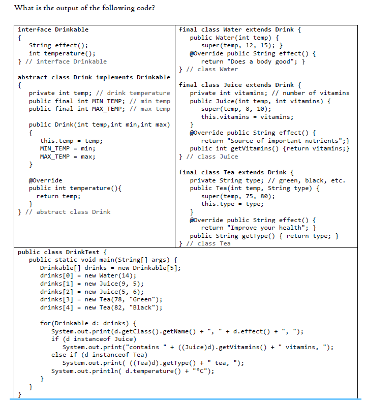 What is the output of the following code? a) | Chegg.com