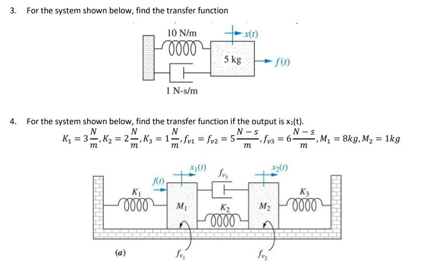 Solved 3. For the system shown below, find the transfer | Chegg.com