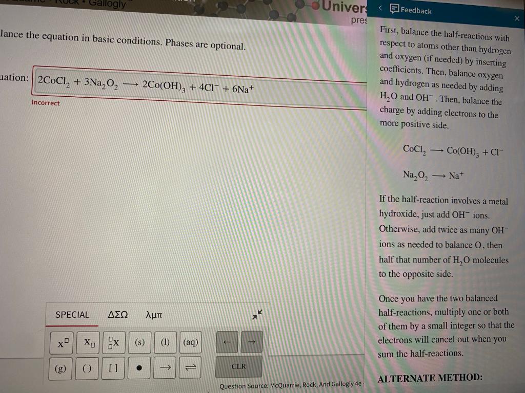 Solved Attempt 4 In A Particular Redox Reaction Cr Is 0951