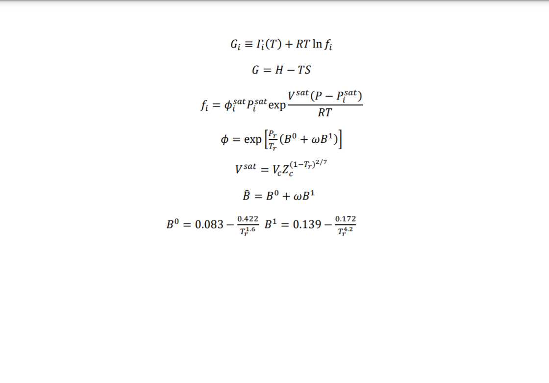Solved Question 1: Determine the ratio of the fugacity in | Chegg.com