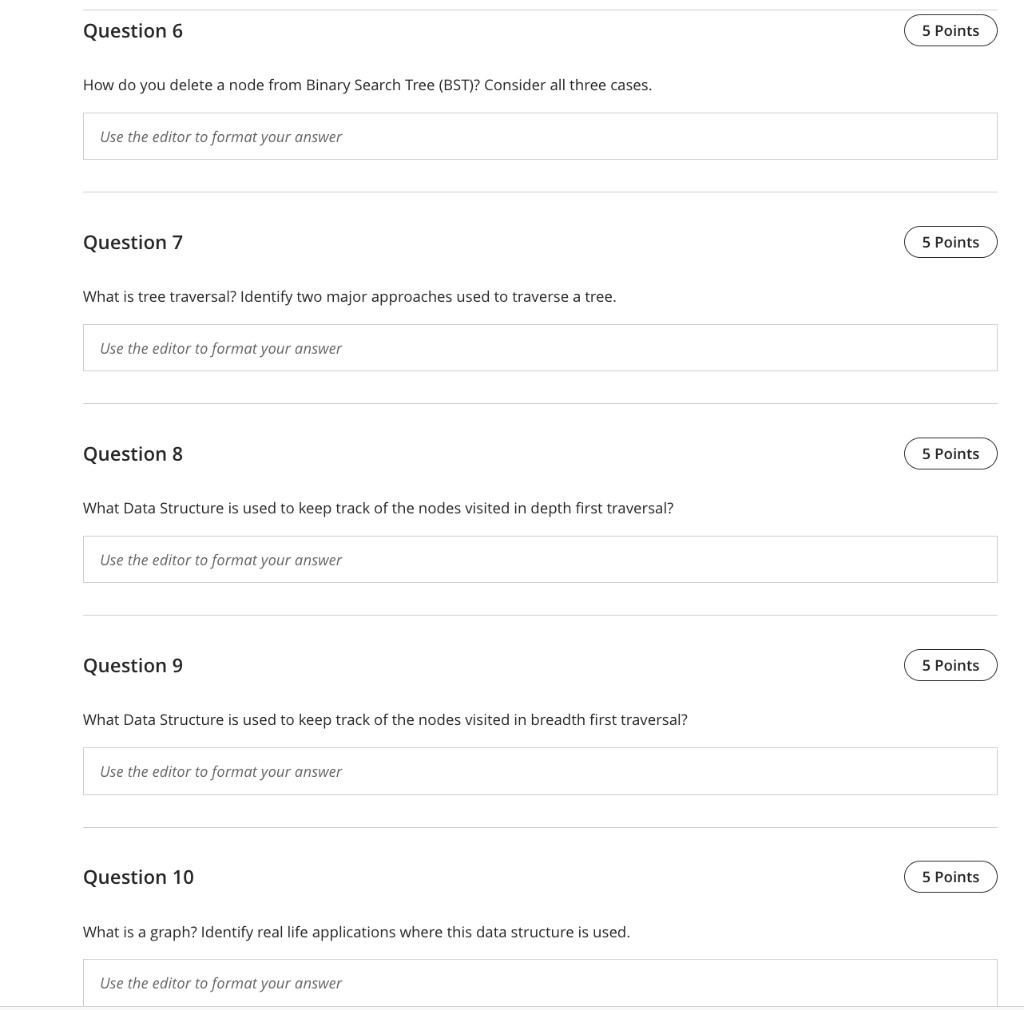 Solved Question 1 5 Points What is a linked list? Identify | Chegg.com