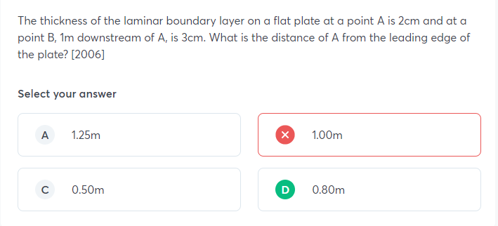 Solved The thickness of the laminar boundary layer on a flat | Chegg.com