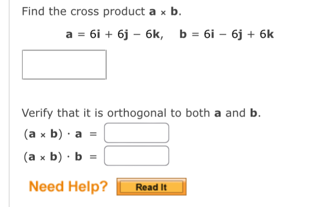 Solved Find The Cross Product | Chegg.com